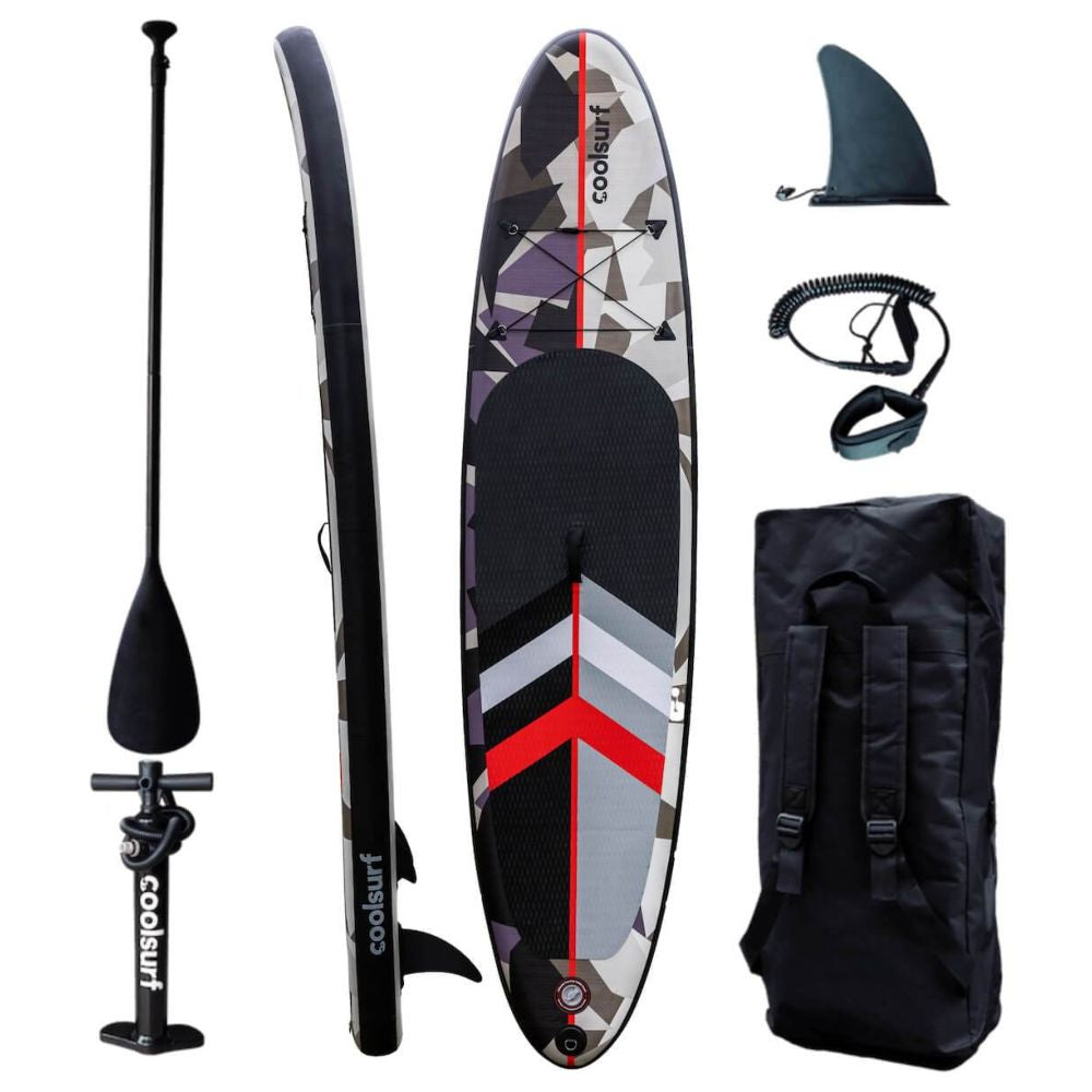 SUP Warehouse - Coolsurf - Phoenix 10'4 Inflateable SUP Package (Grey/Red)