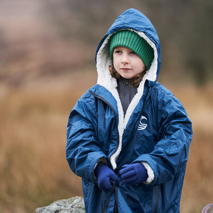 Samphire Kids Weatherproof Long Sleeve Changing Robe (Atlantis Navy)