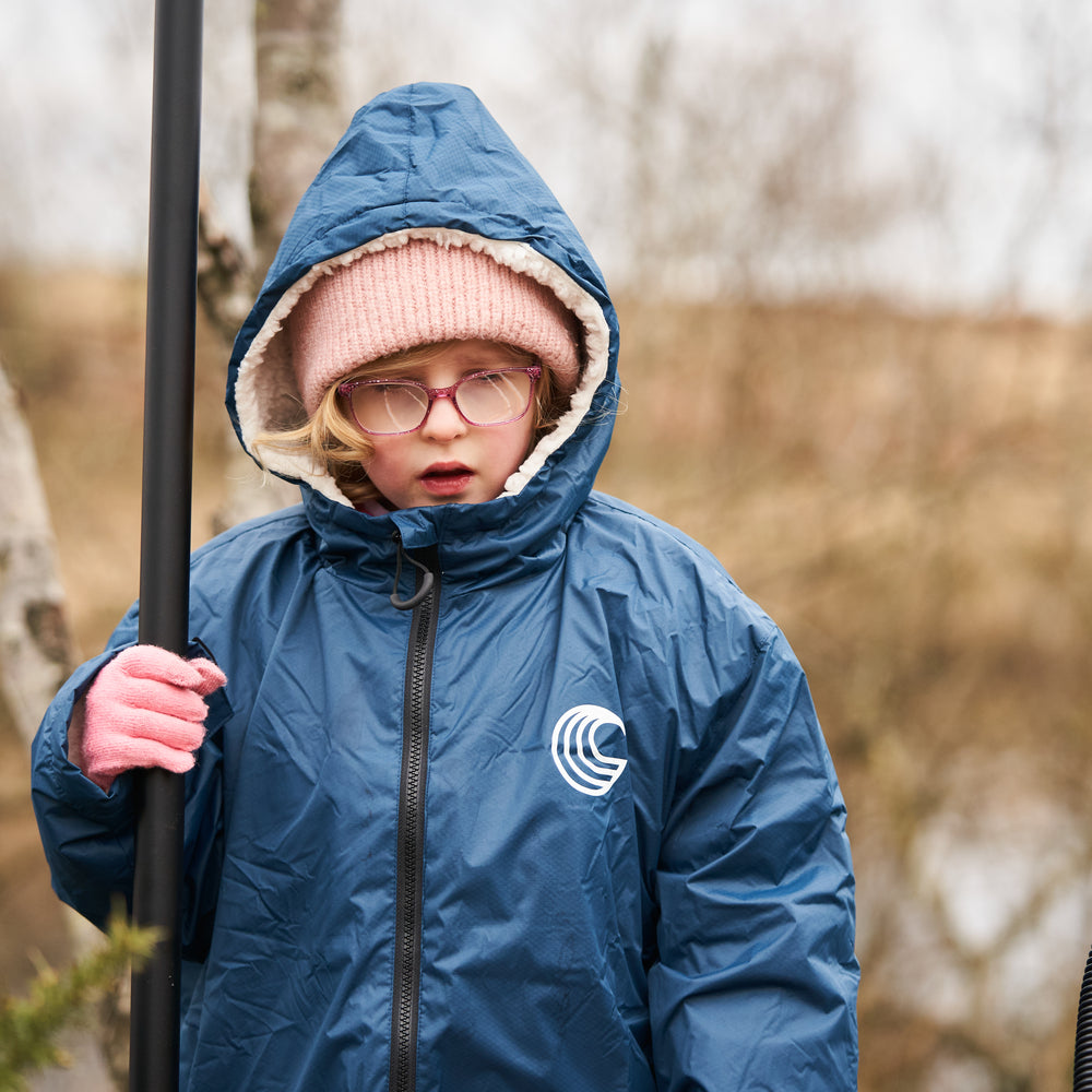 Samphire Kids Weatherproof Long Sleeve Changing Robe (Atlantis Navy)