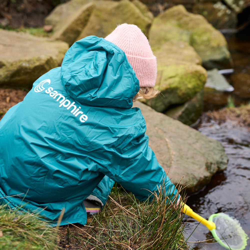 Samphire Kids Weatherproof Long Sleeve Changing Robe (Sea Green)