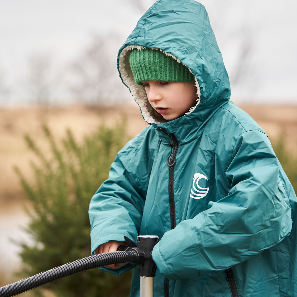 Samphire Kids Weatherproof Long Sleeve Changing Robe (Sea Green)