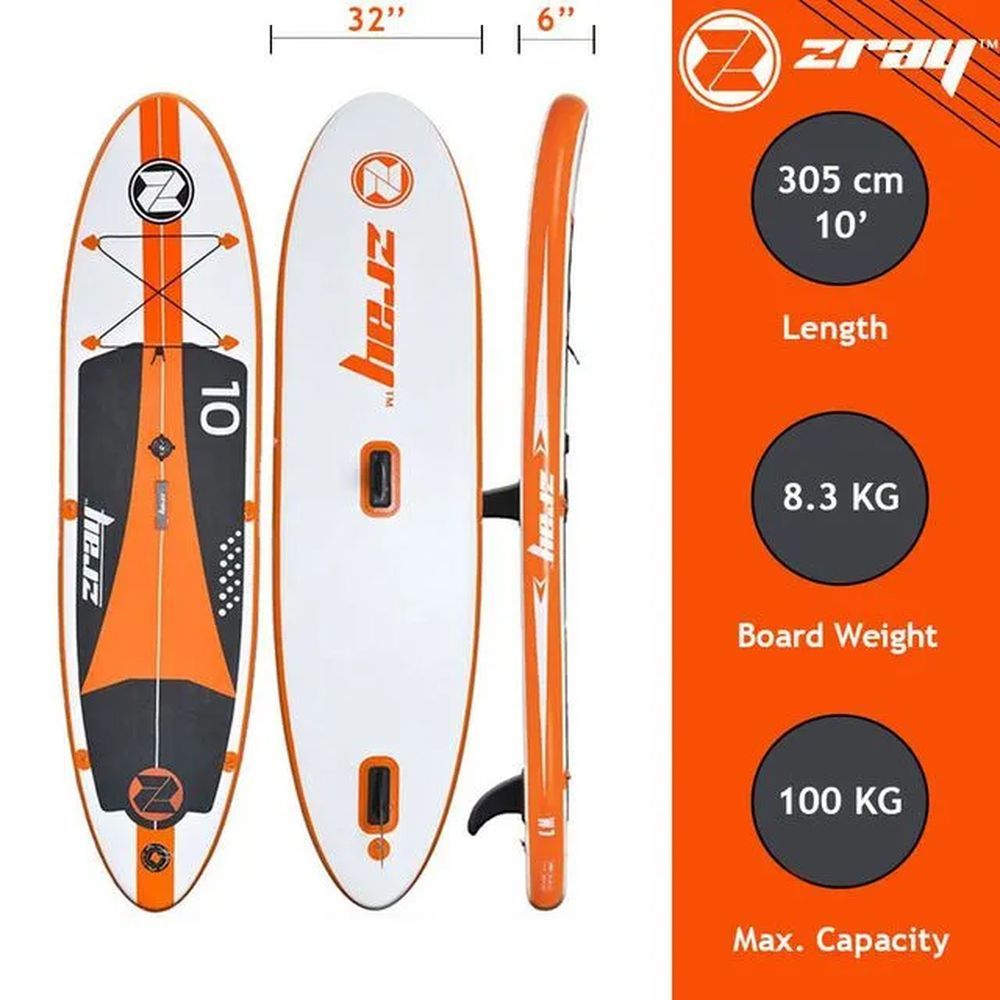 SUP Warehouse - Windsurf Inflatable 10" Inflatable SUP Package (Orange/White)