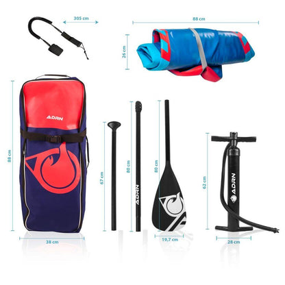 ADRN - Tourer 11'6" Inflatable SUP Package (Red/Blue)