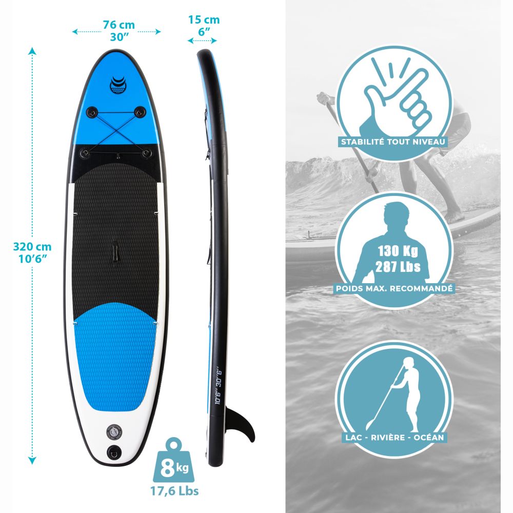 SUP Warehouse - Stand Up 10'6 Paddleboard (Blue)