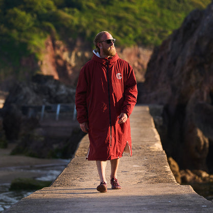 SUP Warehouse - Samphire - Weatherproof Long Sleeve Changing Robe (Deep Red)