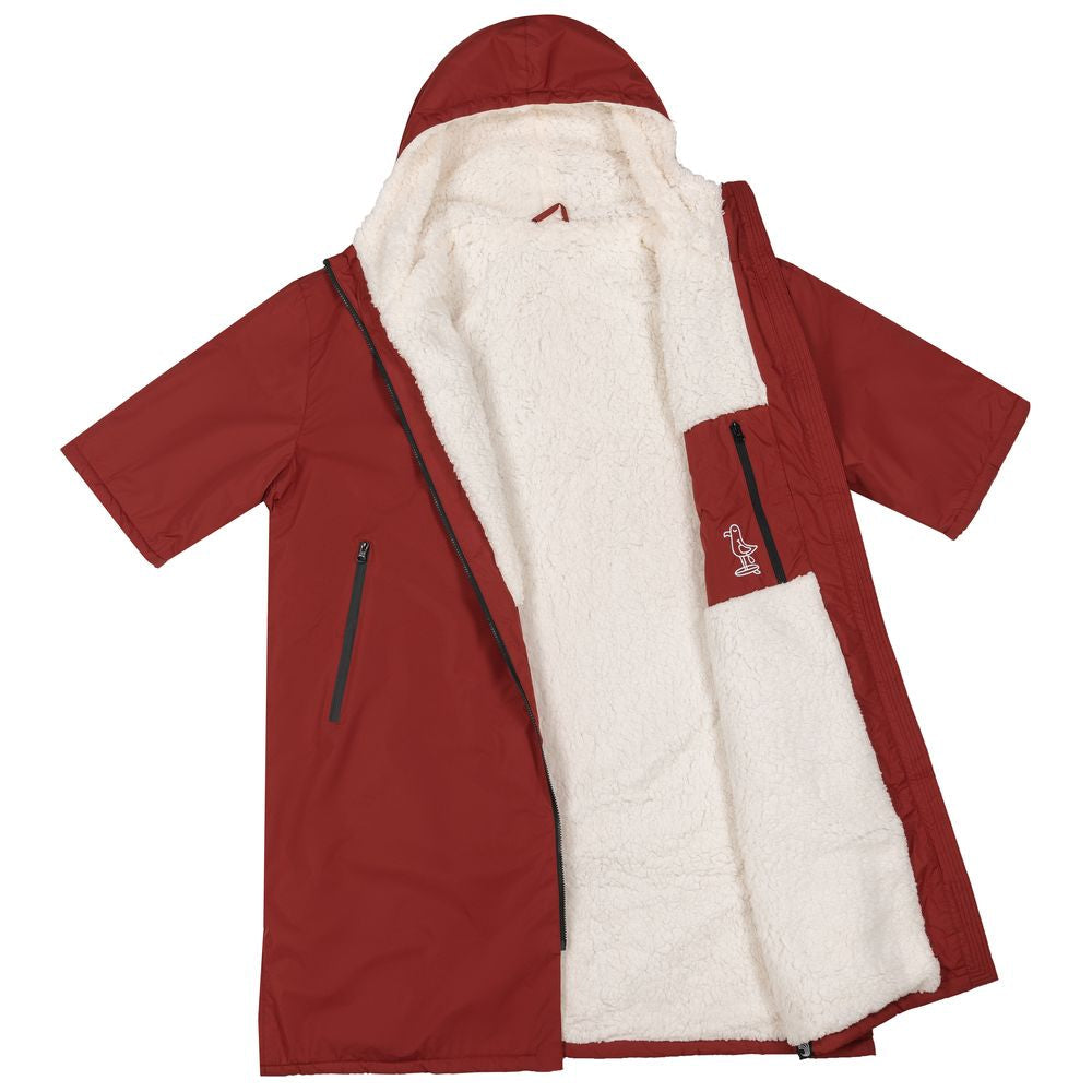 SUP Warehouse - Samphire - Weatherproof Short Sleeve Changing Robe (Deep Red)