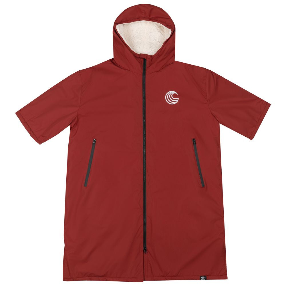 SUP Warehouse - Samphire - Weatherproof Short Sleeve Changing Robe (Deep Red)