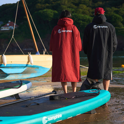 SUP Warehouse - Samphire - Weatherproof Short Sleeve Changing Robe (Deep Red)