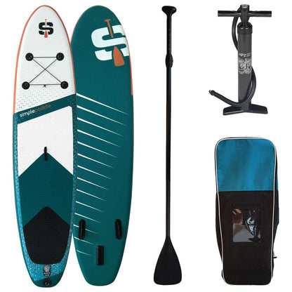 SUP Warehouse - Simple Paddle - M 10'6" Inflatable SUP Package (Blue/White/Orange)