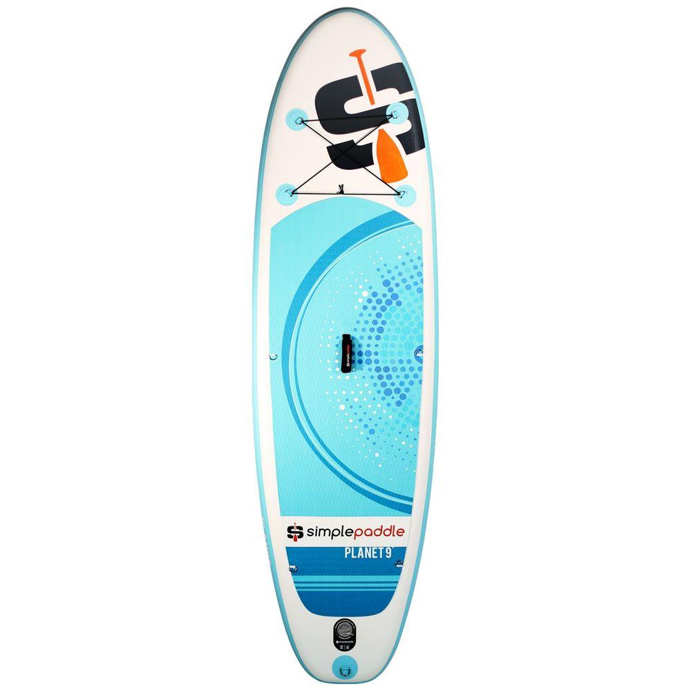 SUP Warehouse - Simple Paddle - Planet 9' Inflatable SUP Package (Blue/White)