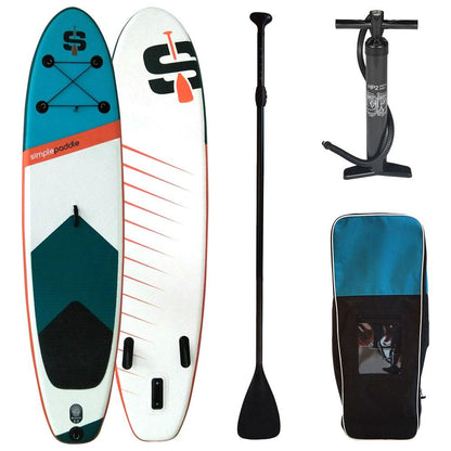 SUP Warehouse - Simple Paddle - S2 10'2" Inflatable SUP Package (Blue/White/Orange)