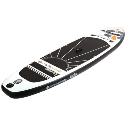 SUP Warehouse - Simple Paddle - Union 10'8" Inflatable SUP Package (Black/White)