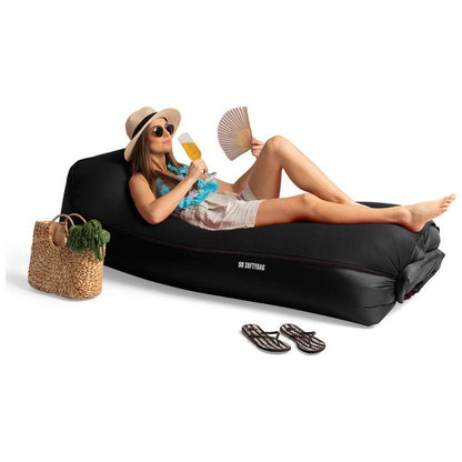 Inflatable Lounger With Cover (Midnight Black)