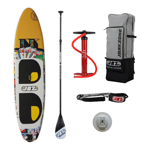 SUP Warehouse - Simple Paddle - Union 10'8 Inflatable SUP Package  (Black/White)