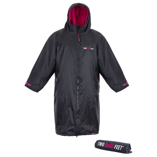 SUP Warehouse - Two Bare Feet - Weatherproof Changing Robe (Black/Raspberry)