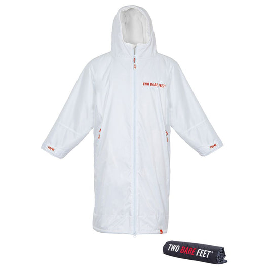 SUP Warehouse - Two Bare Feet - Adults Weatherproof Changing Robe (White/Red)