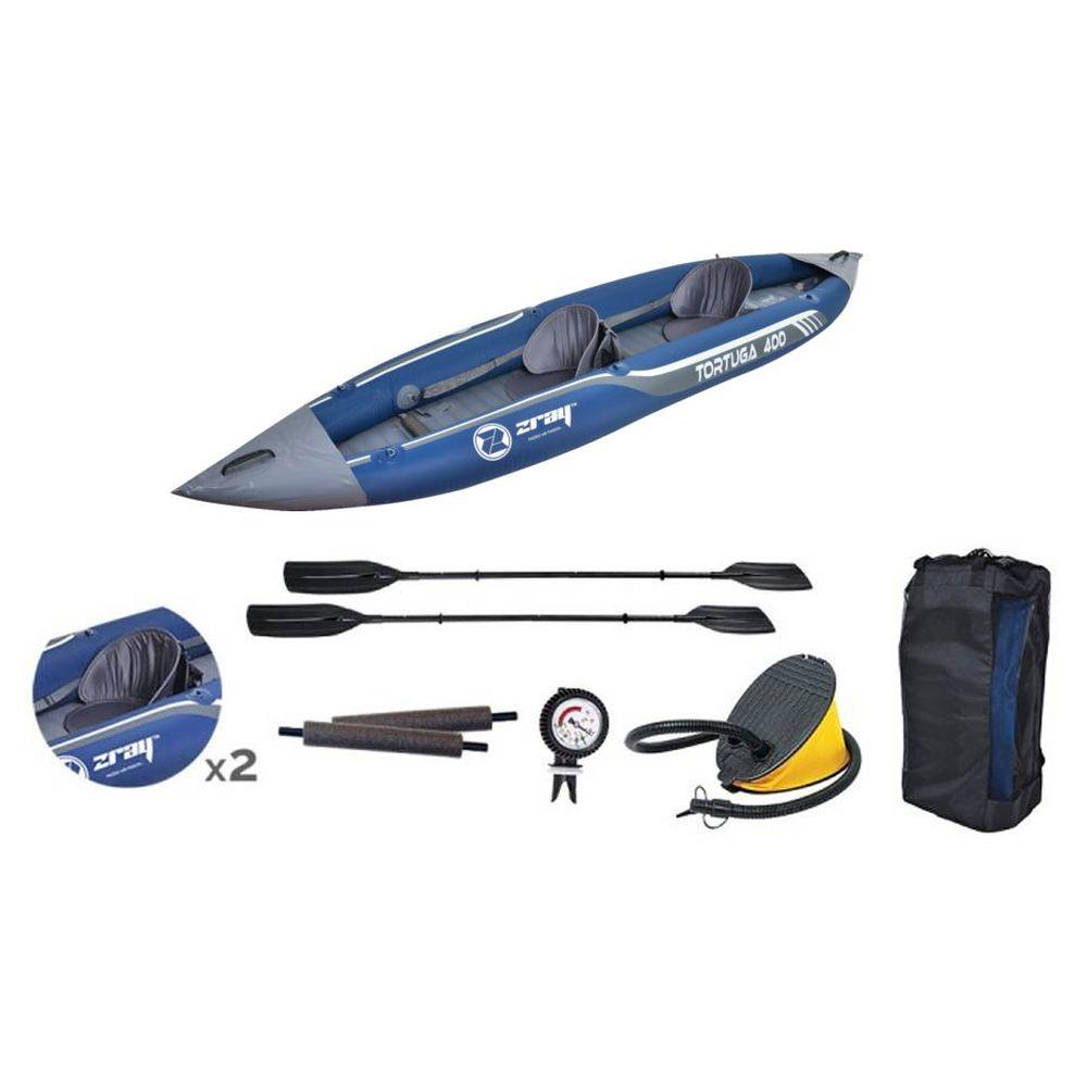 Tortuga 400 Inflatable Kayak (Grey/Blue)